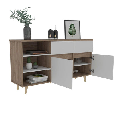 Mesa Auxiliar Atloste Miel Y Blanco