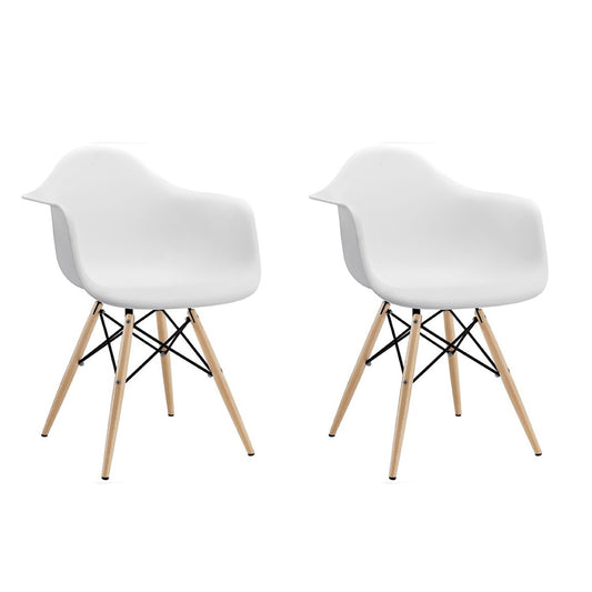 Set x2 Silla Eames Brazos Blanco