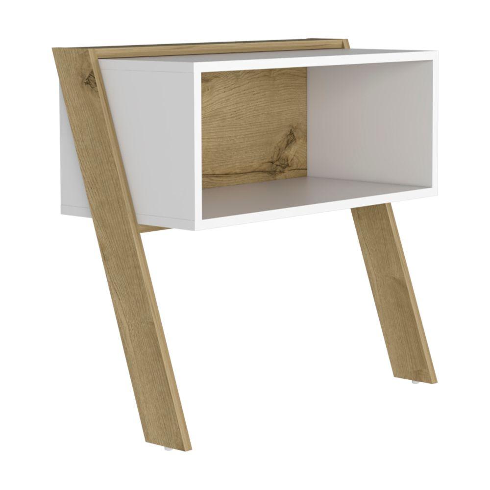 Mesa De Noche Dihana Duna Y Blanco