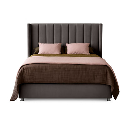 Base Cama Con Espaldar King Julieta Cafe