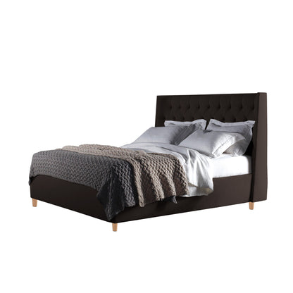 Base Cama Con Espaldar Semidoble Marfil Cafe