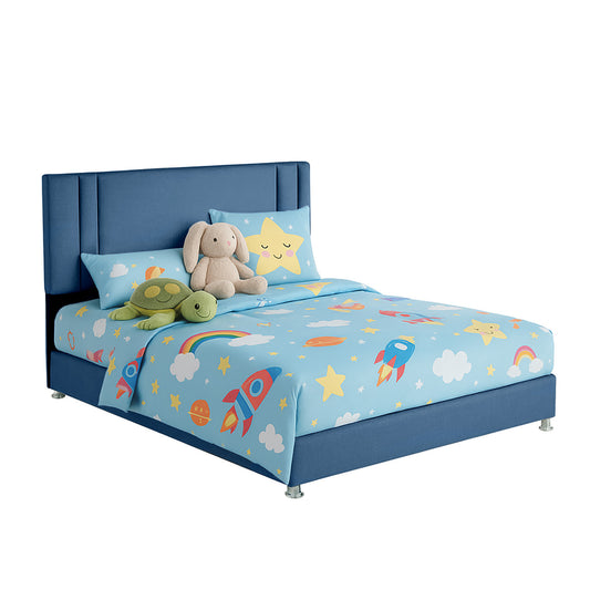 Base Cama Nido con Espaldar Semidoble Infantil Lupe  azul