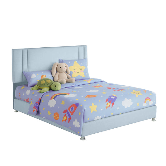 Base Cama Nido con Espaldar Semidoble Infantil Lupe  azul cielo