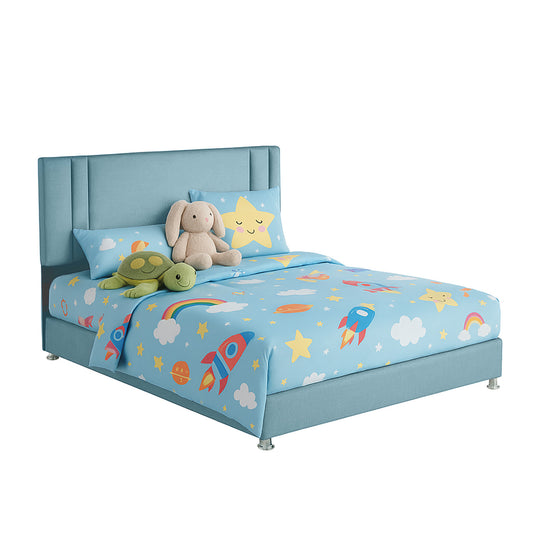 Base Cama Nido con Espaldar Semidoble Infantil Lupe  azul claro