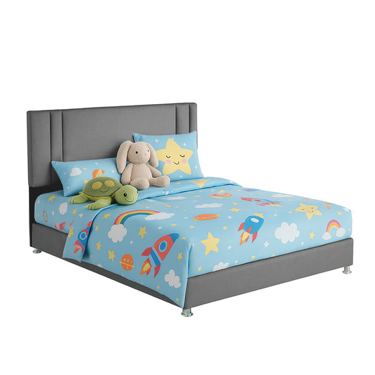Base Cama Nido con Espaldar Semidoble Infantil Lupe  gris plomo