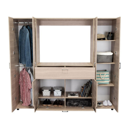 Closet Isvela Bardolino Y Blanco Con Espacio Para Tv De 46"