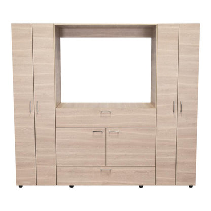 Closet Isvela Bardolino Y Blanco Con Espacio Para Tv De 46"