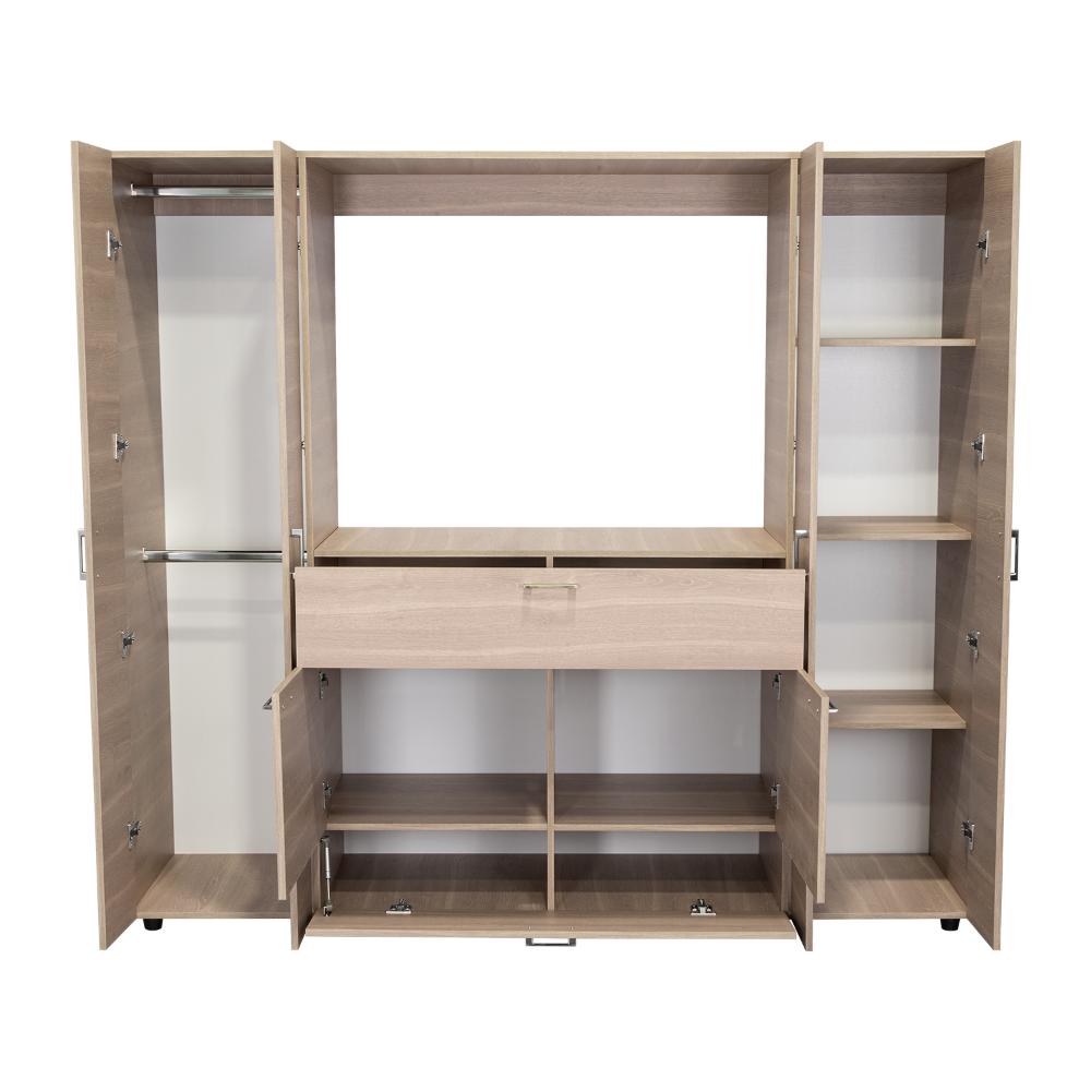 Closet Isvela Bardolino Y Blanco Con Espacio Para Tv De 46"