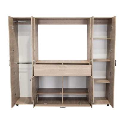 Closet Isvela Bardolino Y Blanco Con Espacio Para Tv De 46"