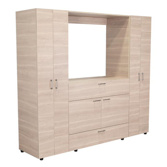 Closet Isvela Bardolino Y Blanco Con Espacio Para Tv De 46"