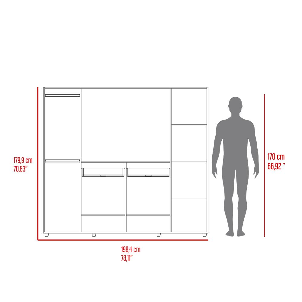 Closet Isvela Bardolino Y Blanco Con Espacio Para Tv De 46"