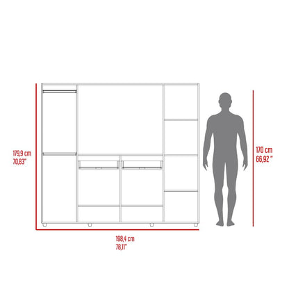 Closet Isvela Bardolino Y Blanco Con Espacio Para Tv De 46"