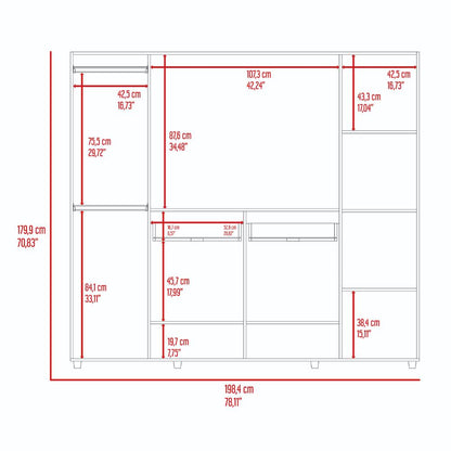 Closet Isvela Bardolino Y Blanco Con Espacio Para Tv De 46"
