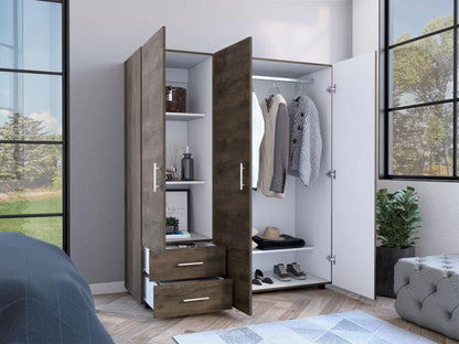 Closet Janari Nogal Y Blanco