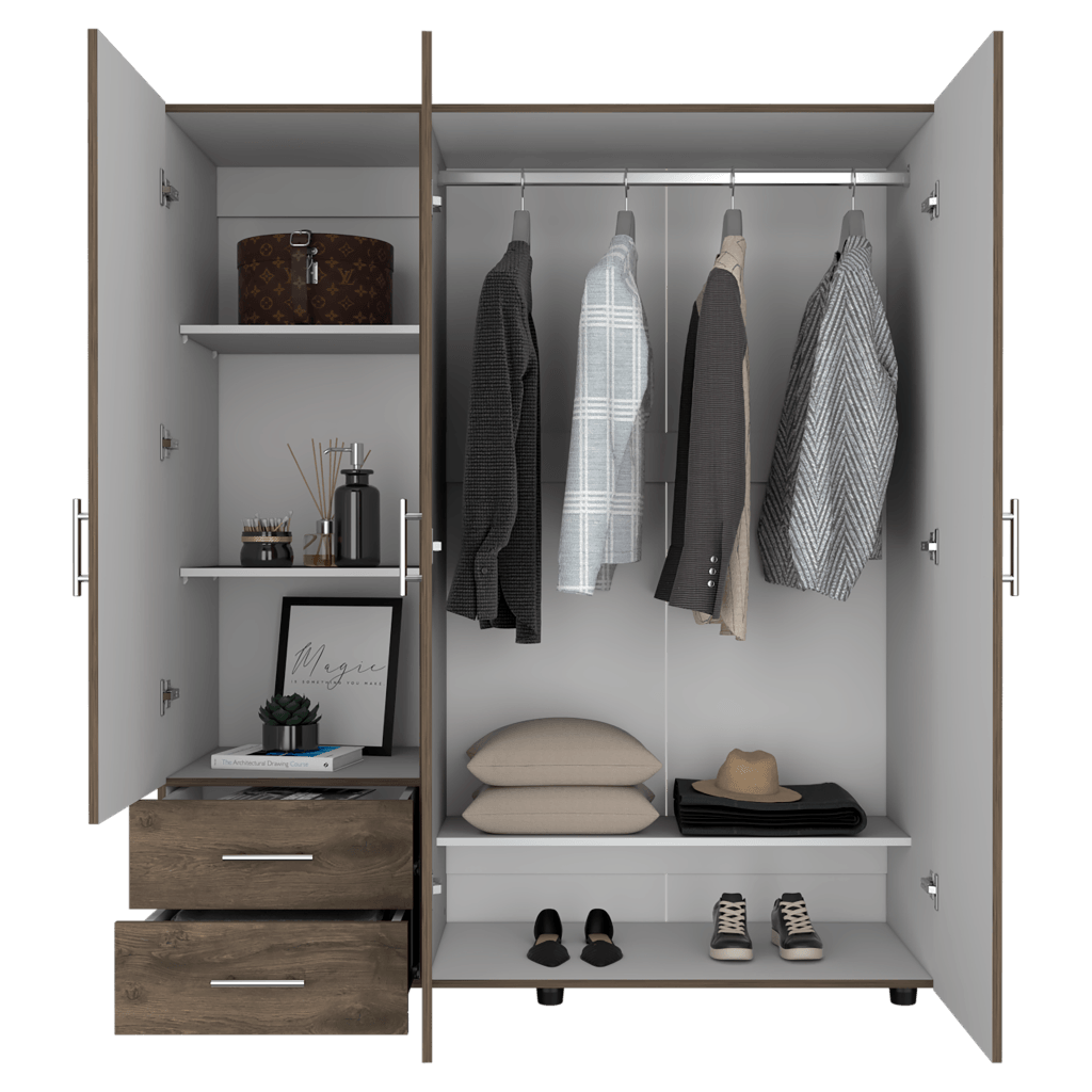 Closet Janari Nogal Y Blanco