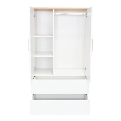 Closet Colima, Blanco Y Café Claro, Con Dos Puertas Batientes