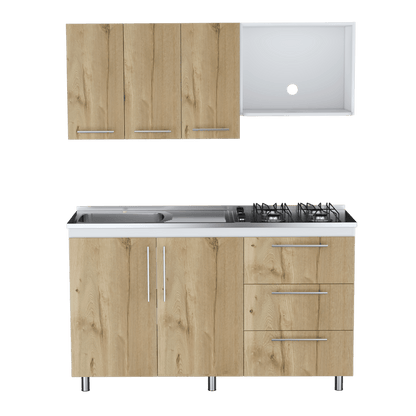 Cocina Integral Zareni Blanco Duna Con Meson Izquierdo