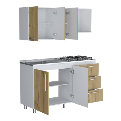Cocina Integral Zareni Blanco Duna Con Meson Izquierdo