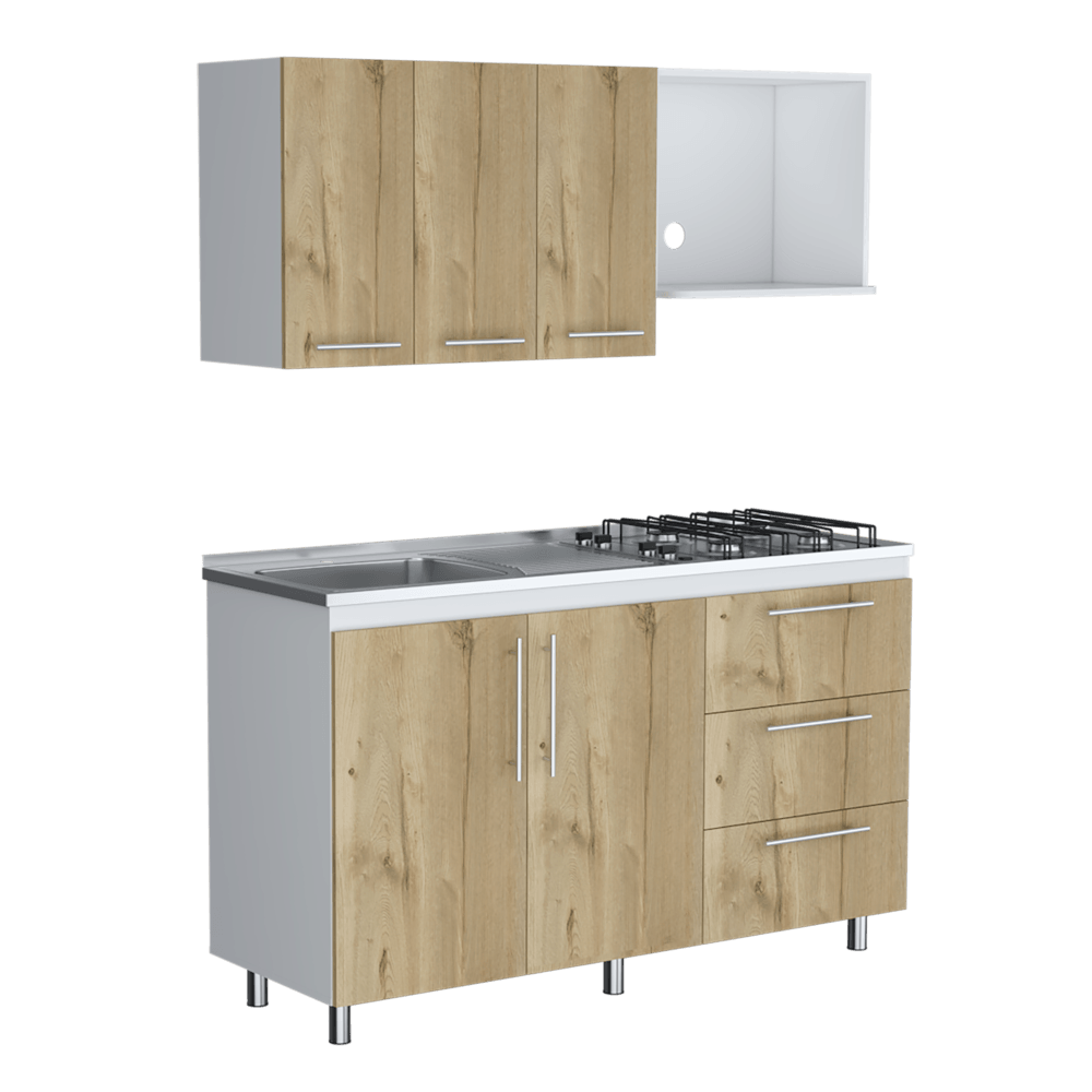 Cocina Integral Zareni Blanco Duna Con Meson Izquierdo