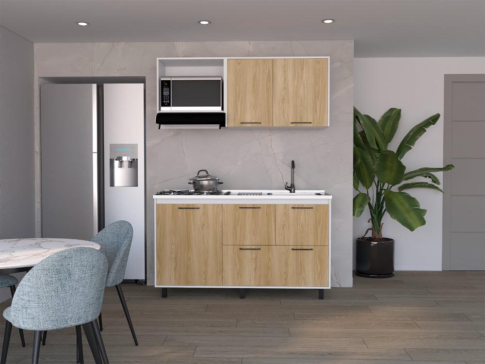 Cocina 150 Silari  Europeo Blanco Con Meson Derecho