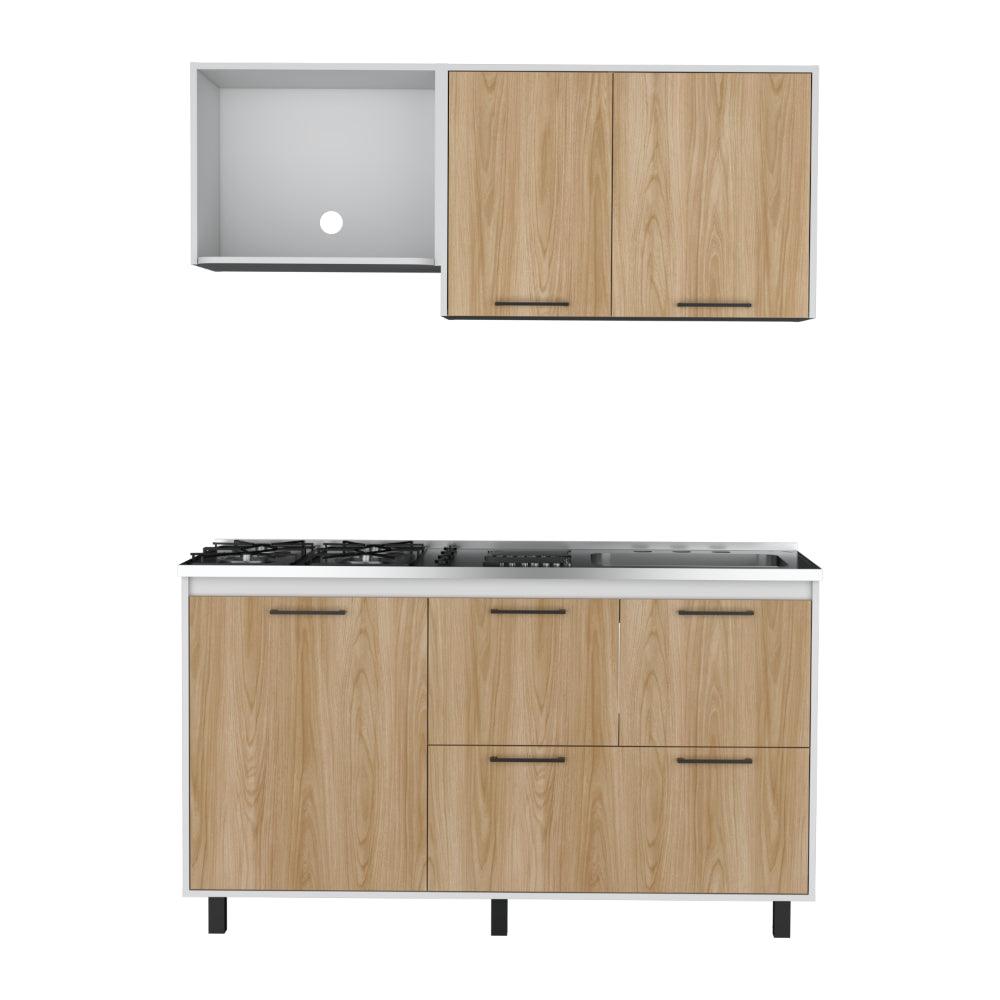 Cocina 150 Silari  Europeo Blanco Con Meson Derecho