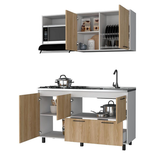Cocina 150 Silari  Europeo Blanco Con Meson Derecho