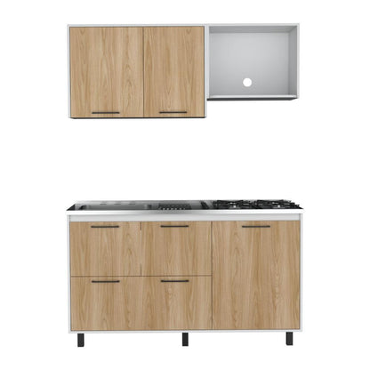 Cocina 150 Silari  Europeo Blanco Con Meson Izquierdo