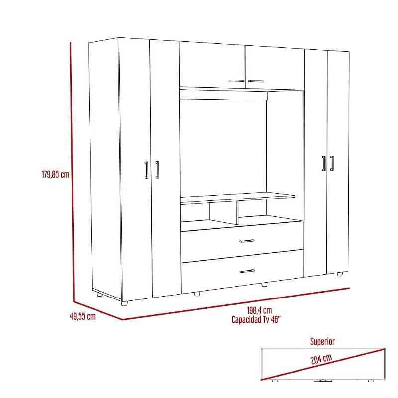 Closet Isvela Z 180  Duna Y Blanco