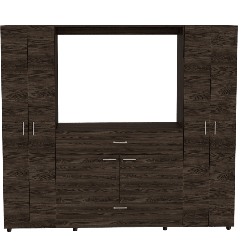 Closet Isvela Chocolate Y Blanco Con Espacio Para Tv De 46"