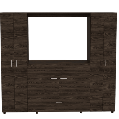 Closet Isvela Chocolate Y Blanco Con Espacio Para Tv De 46"