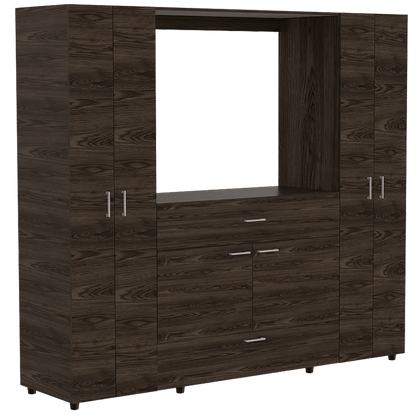Closet Isvela Chocolate Y Blanco Con Espacio Para Tv De 46"
