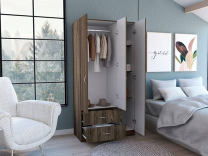 Closet Doreli 180 Coñac Y Blanco