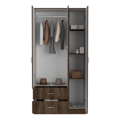 Closet Doreli 180 Coñac Y Blanco
