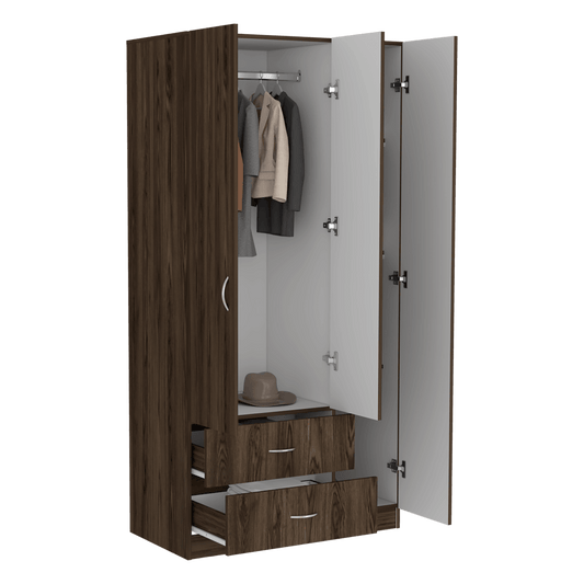 Closet Doreli 180 Coñac Y Blanco