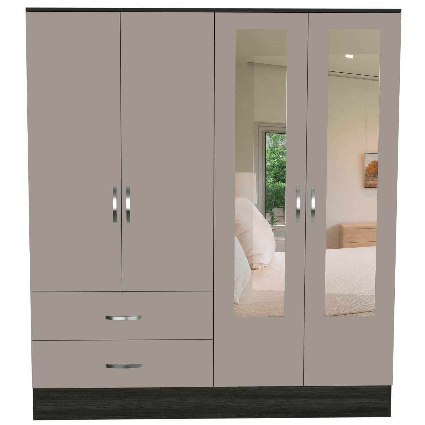 Closet Aspiro Con Espejos Gris Y Chocolate