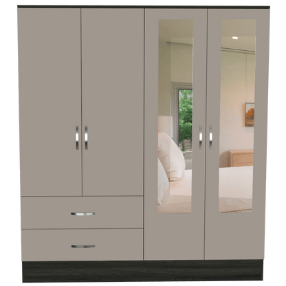 Closet Aspiro Con Espejos Gris Y Chocolate