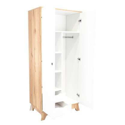 Closet Zevox, Café Claro Y Blanco, Dos Puertas Abatibles