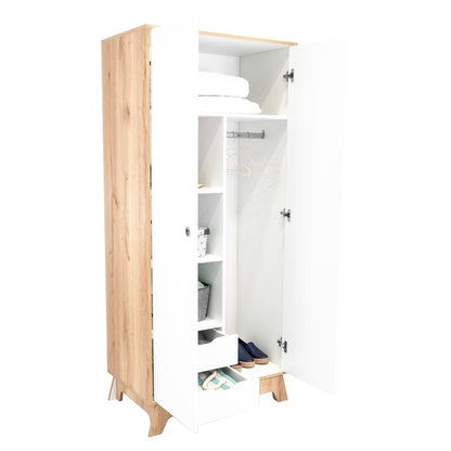 Closet Zevox, Café Claro Y Blanco, Dos Puertas Abatibles