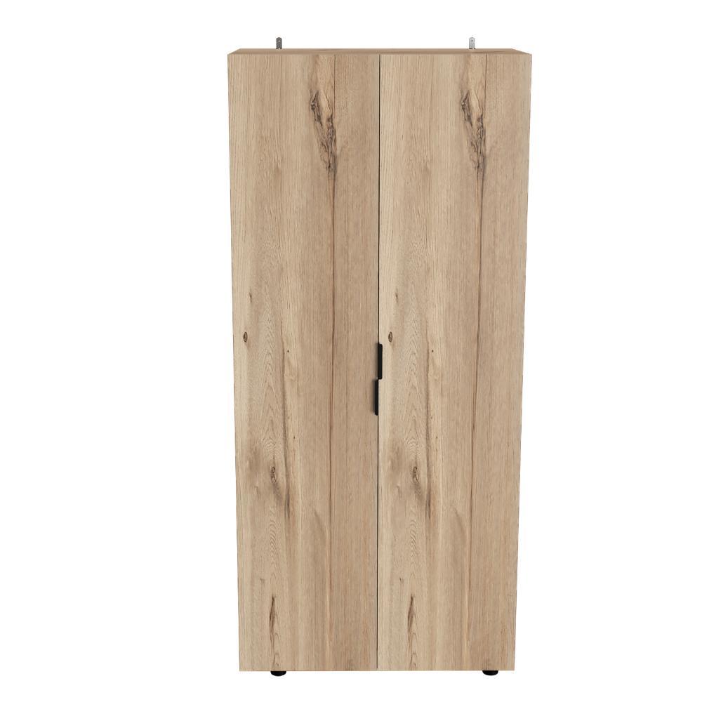 Closet Torma, Café Claro Y Blanco, Dos Puertas Abatibles Y Dos Tubos Cromados