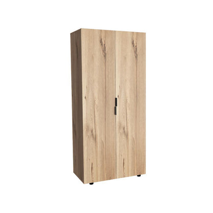 Closet Torma, Café Claro Y Blanco, Dos Puertas Abatibles Y Dos Tubos Cromados