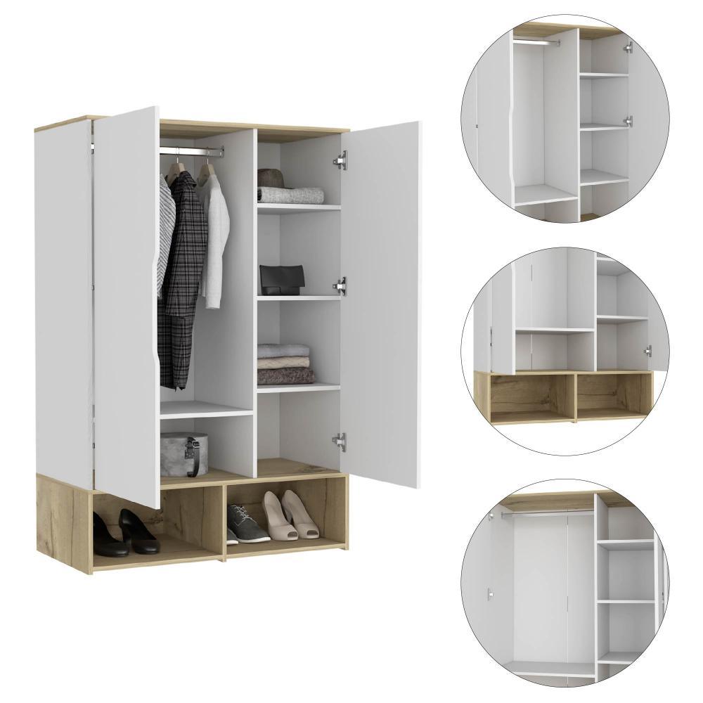 Closet Zapateto Z100 X 150 X 50 Bicolor  Blanco Duna