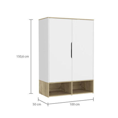 Closet Zapateto Z100 X 150 X 50 Bicolor  Blanco Duna