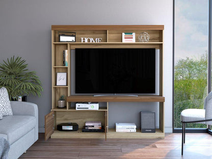 Mesa Para Tv Veonia Duna Y Castaño Con Espacio Para Televisor De 55 Pulgadas Cop