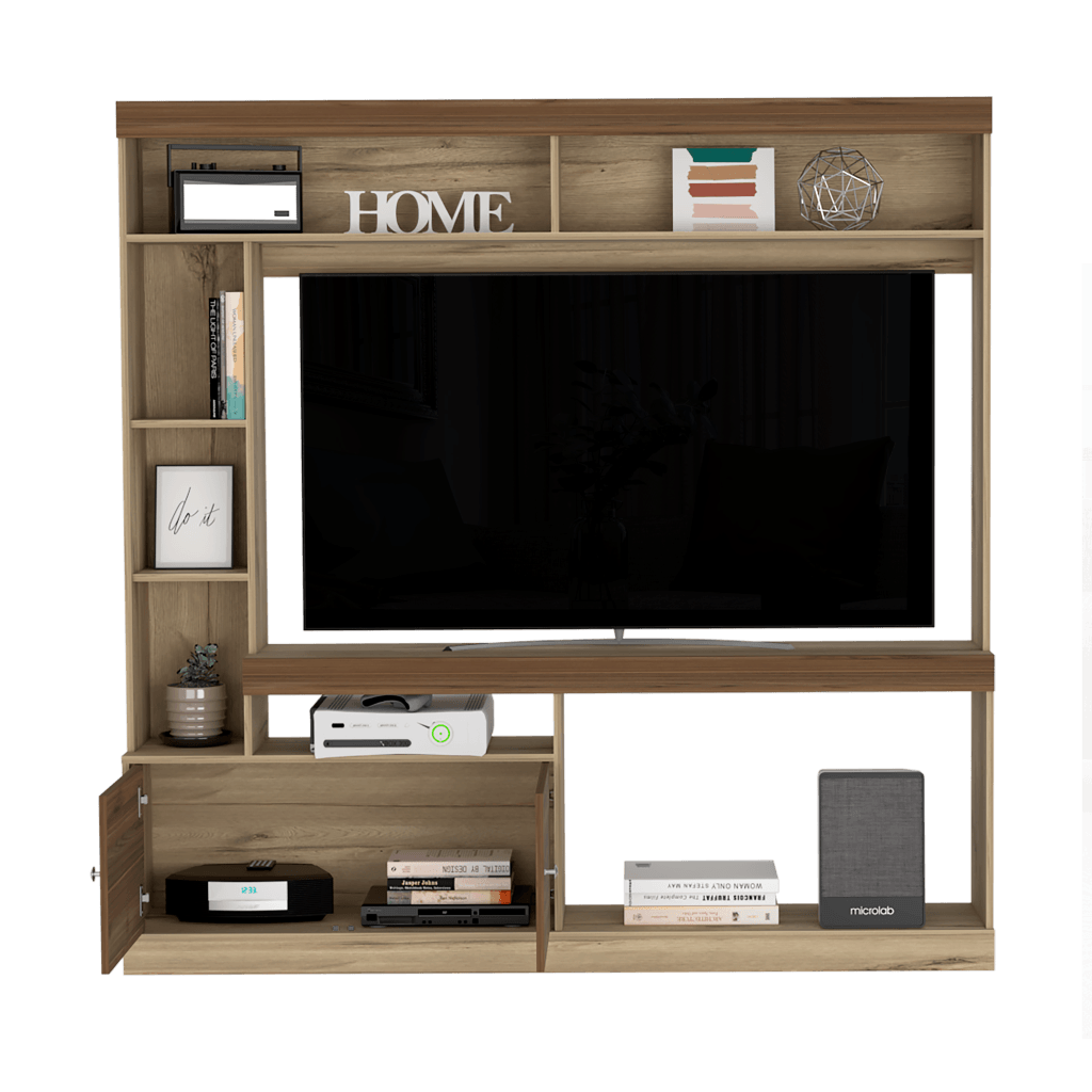 Mesa Para Tv Veonia Duna Y Castaño Con Espacio Para Televisor De 55 Pulgadas Cop
