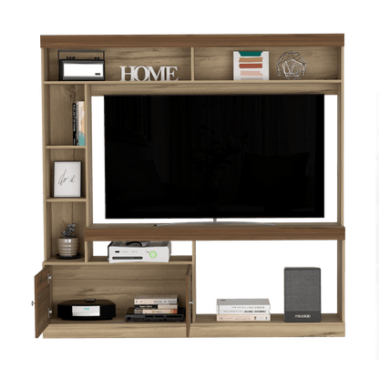 Mesa Para Tv Veonia Duna Y Castaño Con Espacio Para Televisor De 55 Pulgadas Cop