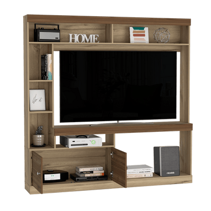 Mesa Para Tv Veonia Duna Y Castaño Con Espacio Para Televisor De 55 Pulgadas Cop