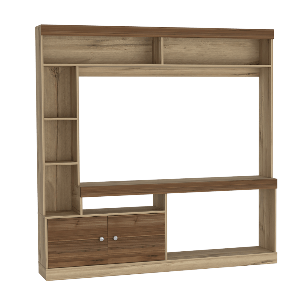 Mesa Para Tv Veonia Duna Y Castaño Con Espacio Para Televisor De 55 Pulgadas Cop