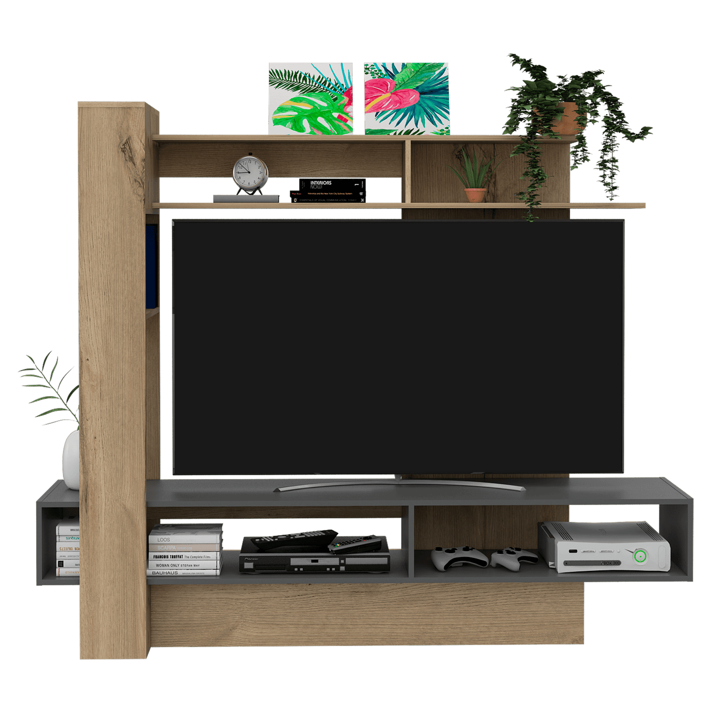 Centro De Entretenimiento Minava  Duna Plomo Para  Tv De 55''