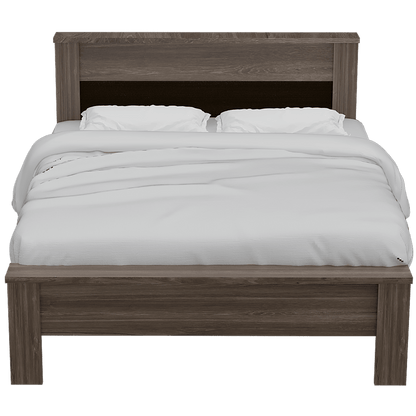 Cama Doble Kalver Avellana Y Wengue