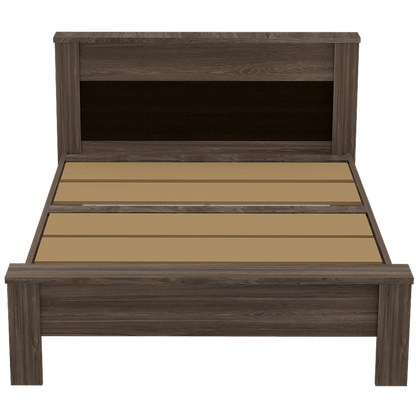 Cama Doble Kalver Avellana Y Wengue